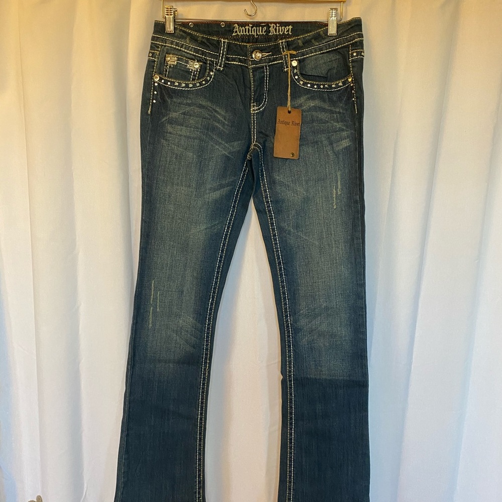 Antique Rivet Bling Jeans